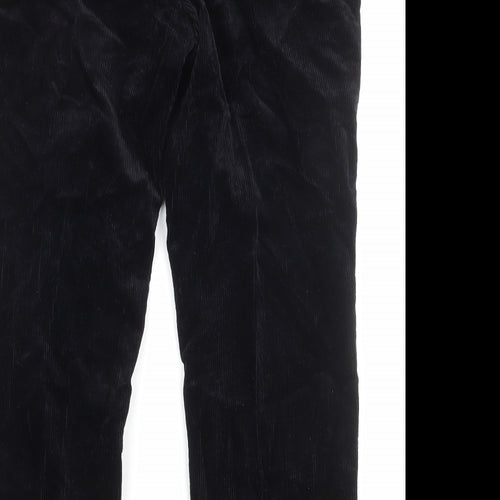 Brook Taverner Mens Black Cotton Carrot Trousers Size XL Regular Zip