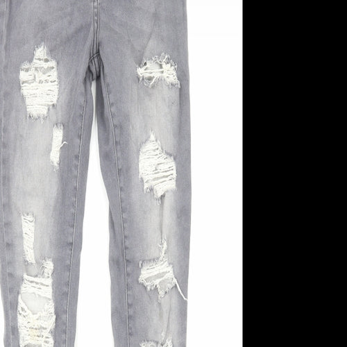 PARISIAN SIGNATURE Womens Grey Cotton Skinny Jeans Size 6 Regular Zip