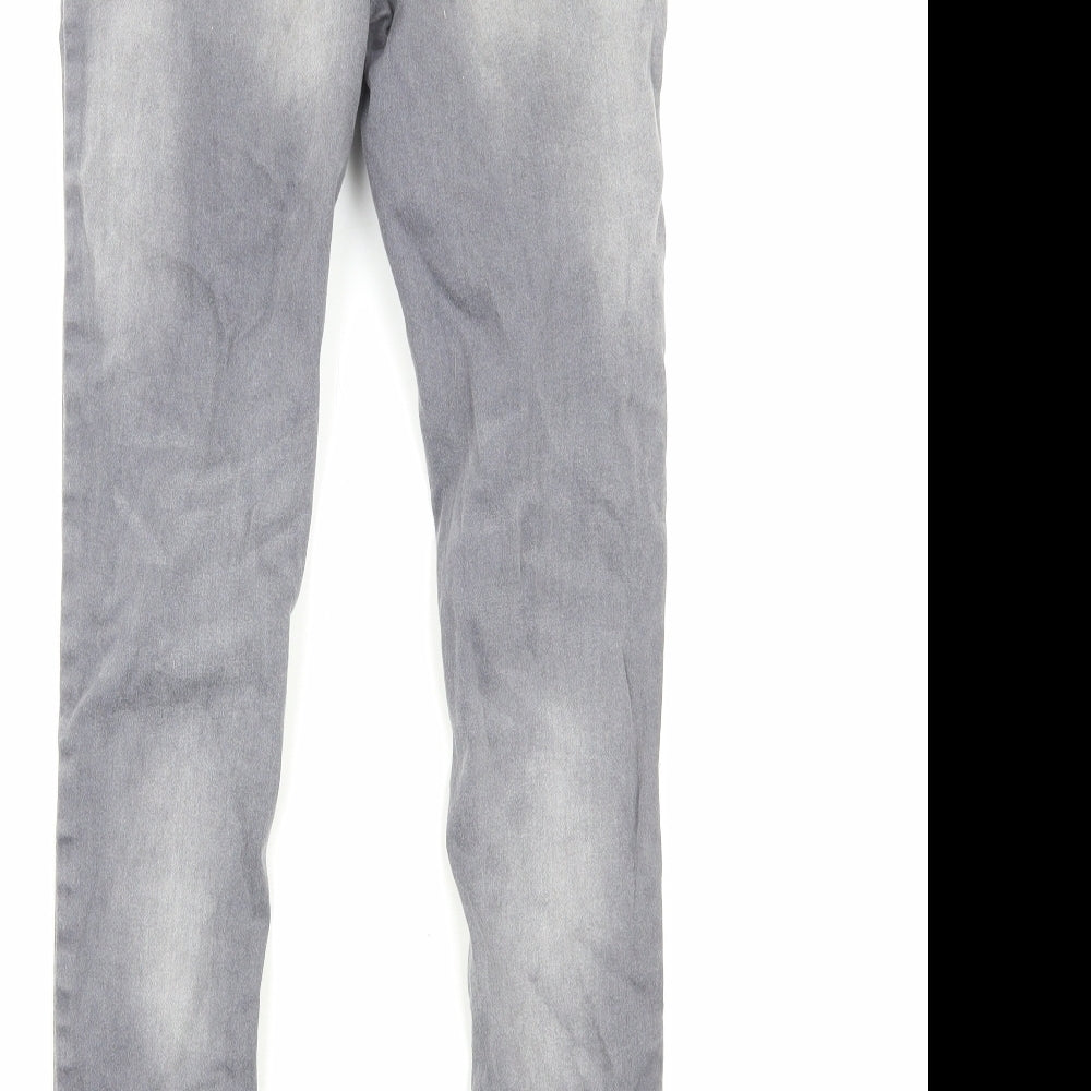 PARISIAN SIGNATURE Womens Grey Cotton Skinny Jeans Size 6 Regular Zip