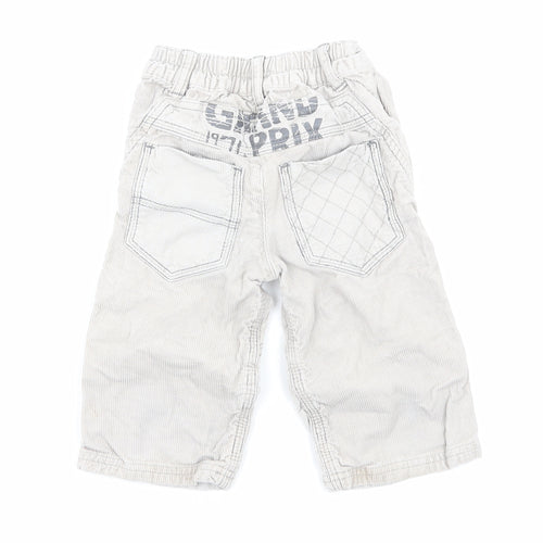 mamas & papas Boys Beige Cotton Cargo Trousers Size 12-18 Months Snap
