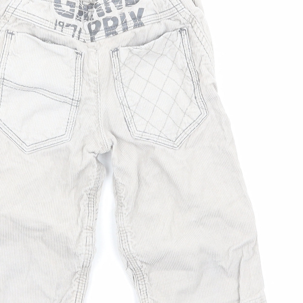 mamas & papas Boys Beige Cotton Cargo Trousers Size 12-18 Months Snap