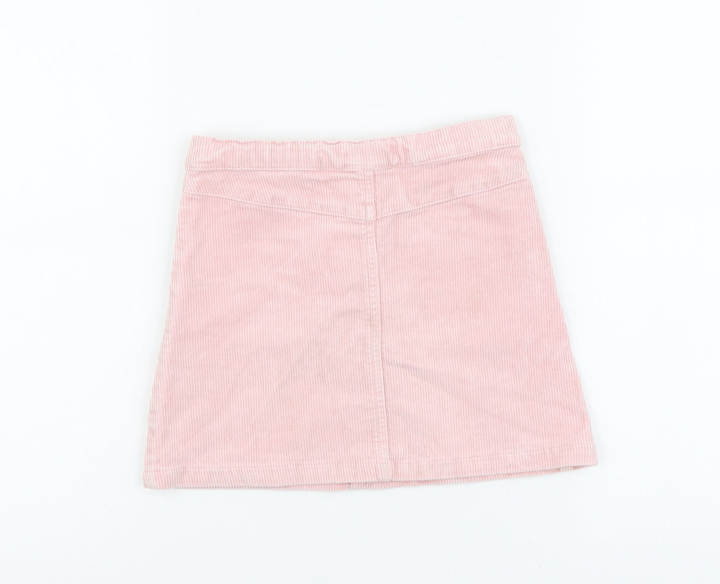 H&M Girls Pink Cotton Mini Skirt Size 6-7 Years Regular Button