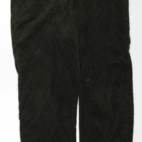 Preworn Mens Green Cotton Carrot Trousers Size 38 in Regular Zip
