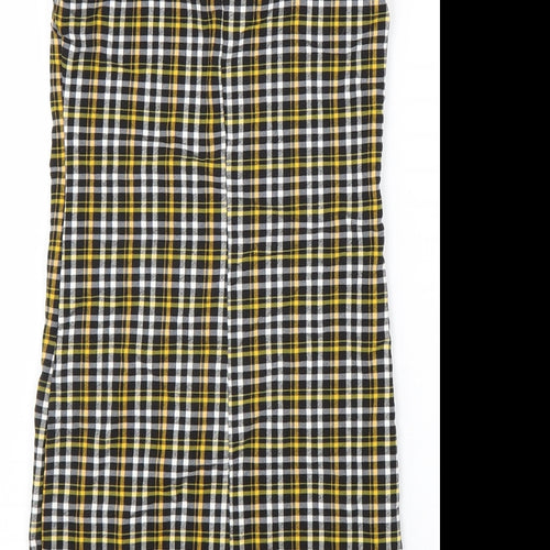 New Look Girls Black Check Viscose A-Line Size 10-11 Years Square Neck Pullover