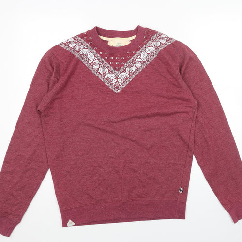 Bellfield Womens Red Cotton Pullover Sweatshirt Size S Pullover