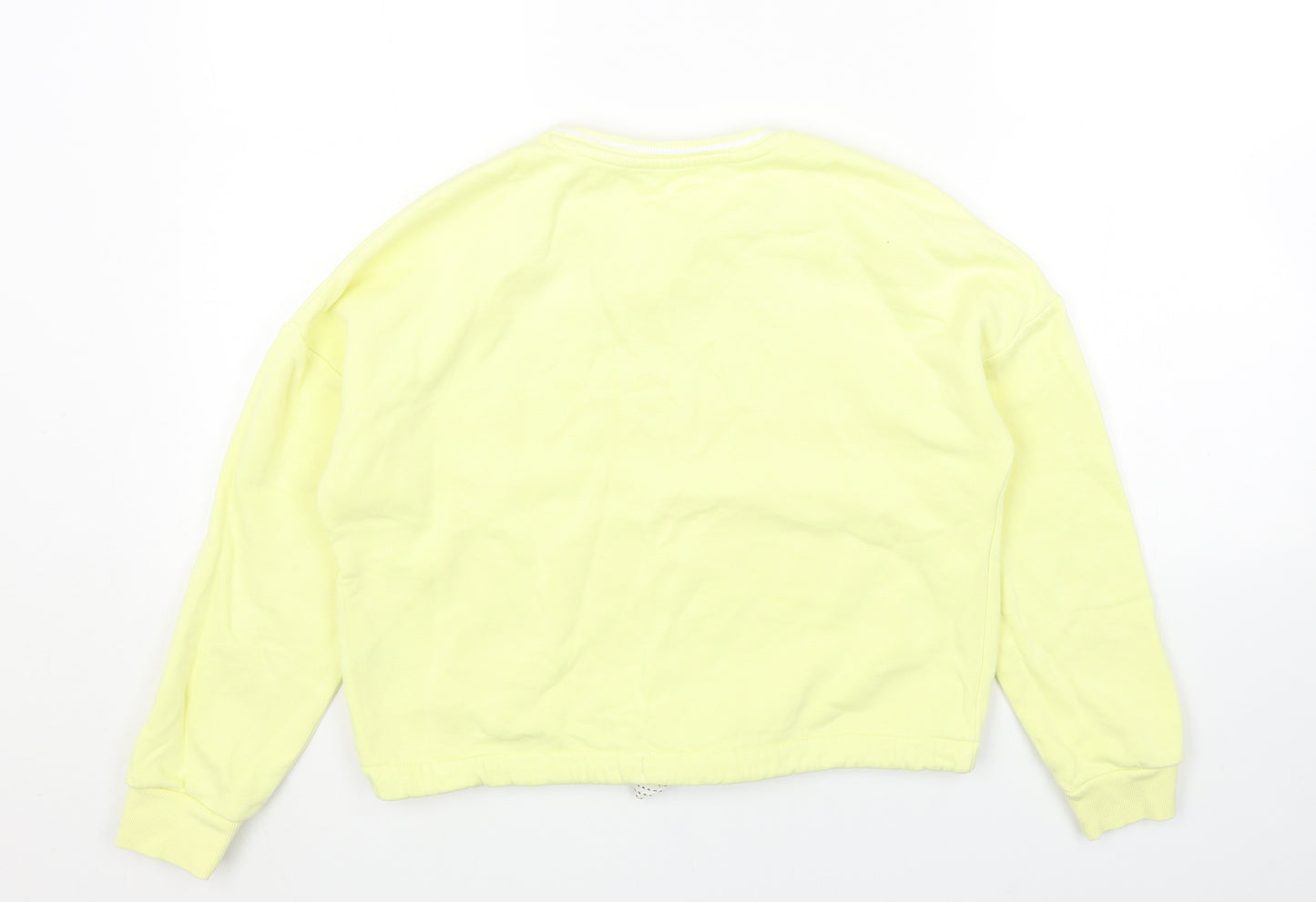 Marks and Spencer Girls Yellow Cotton Pullover Sweatshirt Size 11-12 Years Pullover