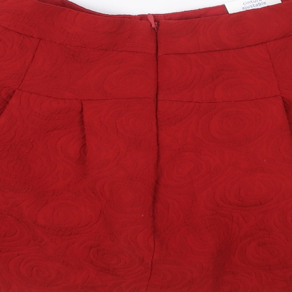 Mayoral Girls Red Polyester Mini Skirt Size 6 Years Regular Zip