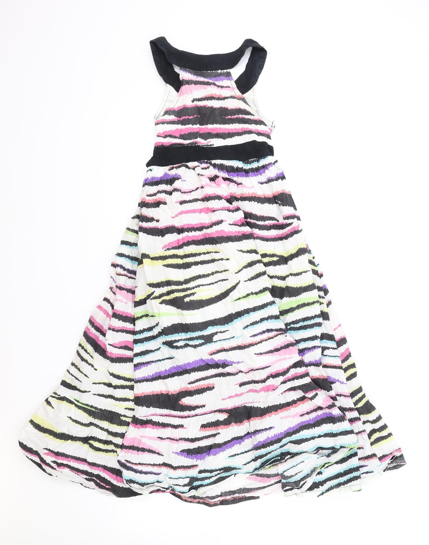 Matalan Girls Multicoloured Animal Print Cotton A-Line Size 8-9 Years Scoop Neck Pullover - Zebra print