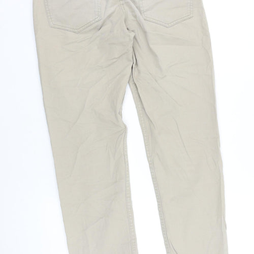 H&M Mens Beige Cotton Trousers Size 30 in L31 in Regular Button