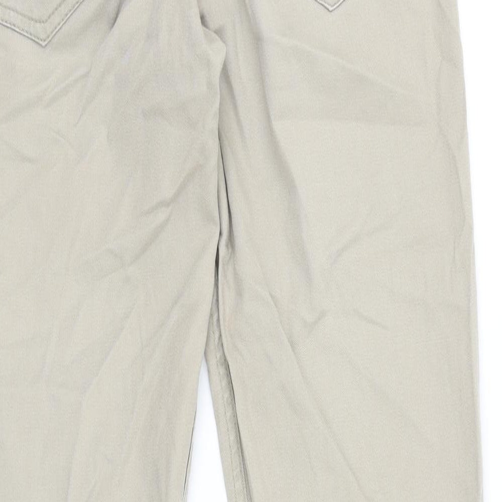 H&M Mens Beige Cotton Trousers Size 30 in L31 in Regular Button