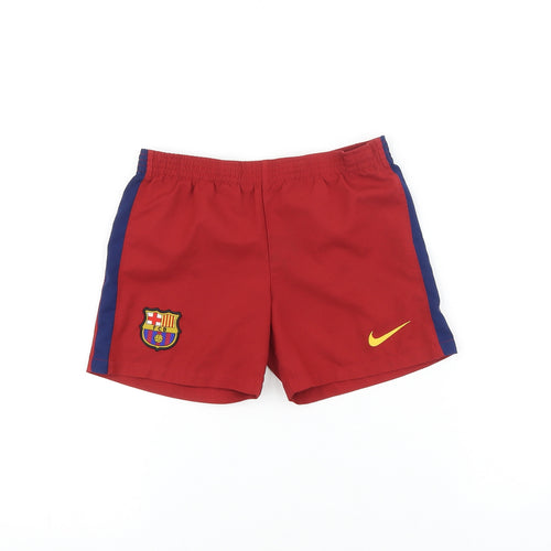 Nike Boys Red 100% Cotton Sweat Shorts Size 3-4 Years Regular - Barcelona Football