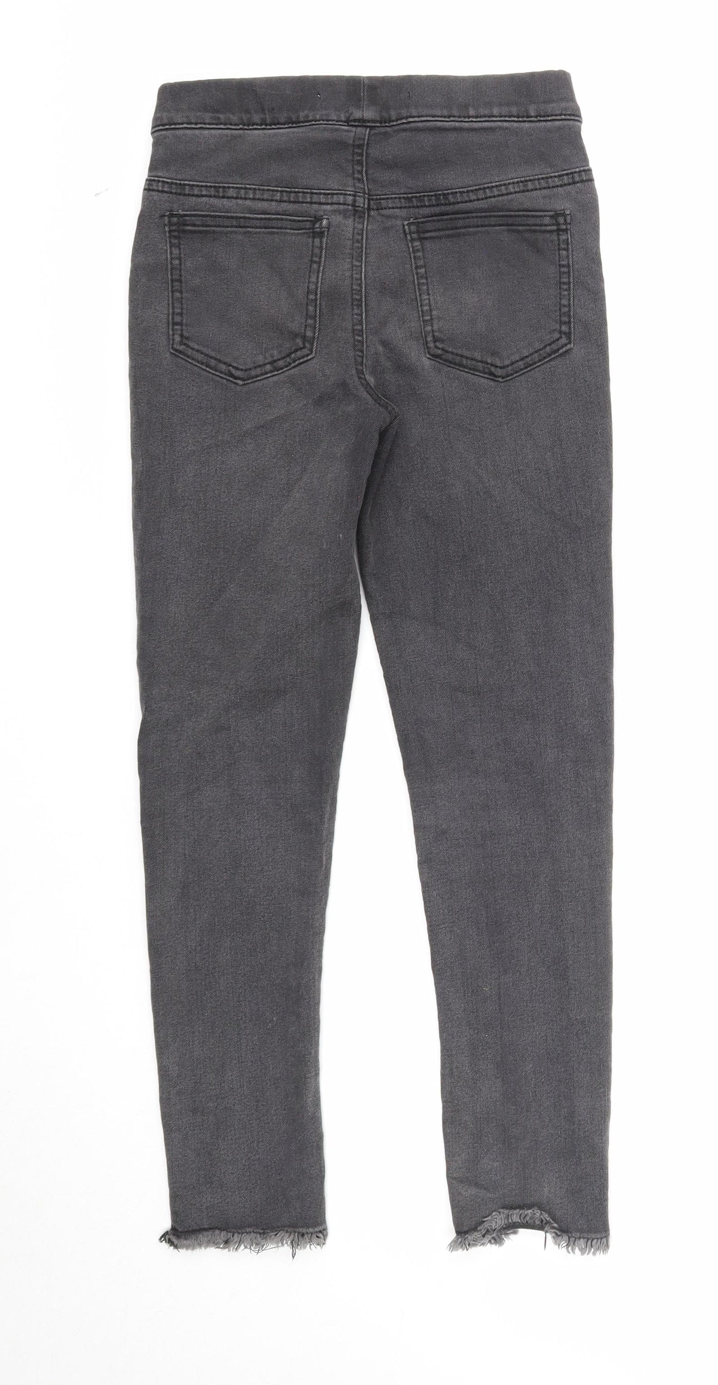 Denim & Co. Girls Black Cotton Jegging Jeans Size 9-10 Years Regular Pullover