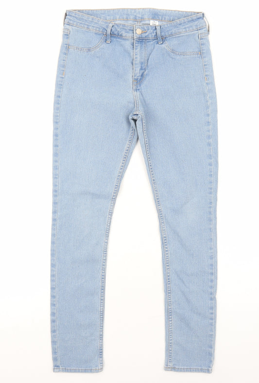 H&M Mens Blue Cotton Skinny Jeans Size S Regular Zip