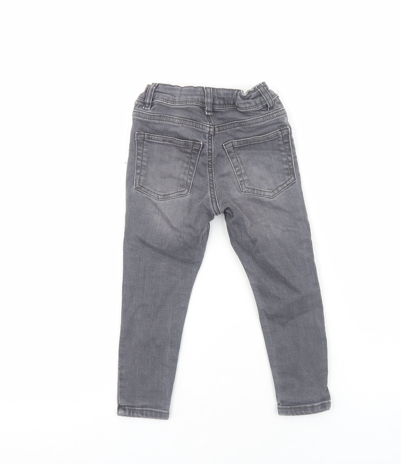Primark Boys Grey Cotton Skinny Jeans Size 2-3 Years Regular Snap