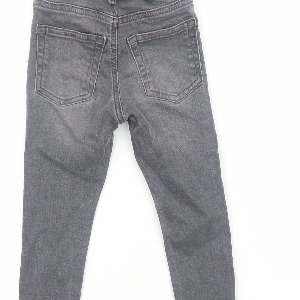 Primark Boys Grey Cotton Skinny Jeans Size 2-3 Years Regular Snap