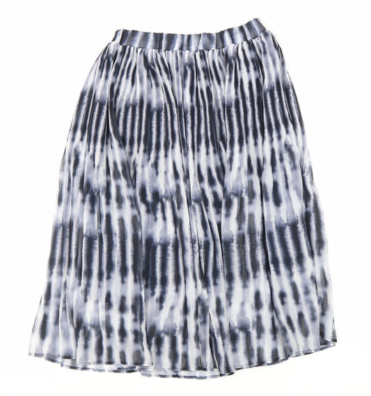 NEXT Girls Blue Geometric Polyester A-Line Skirt Size 10 Years Regular Pull On