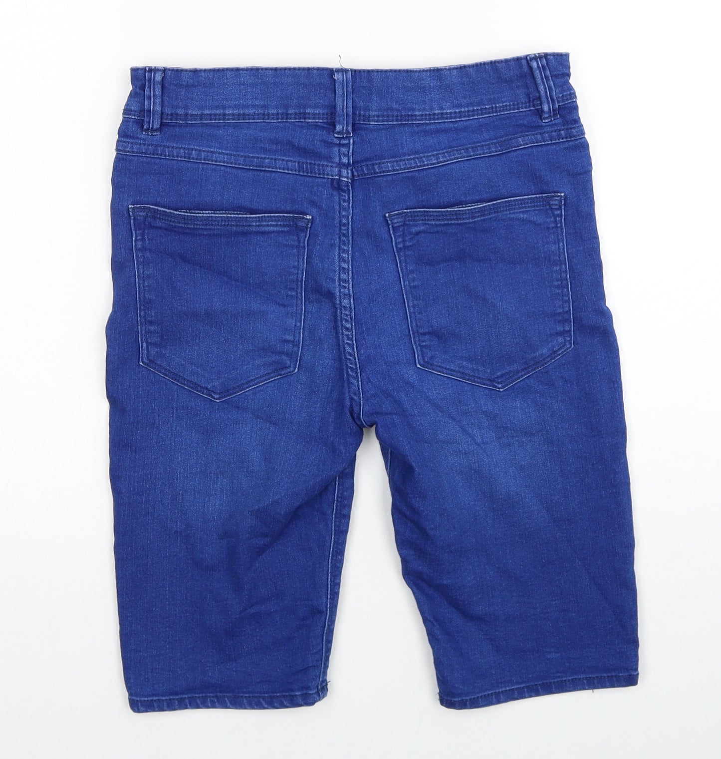 Matalan Boys Blue Cotton Bermuda Shorts Size 12 Years Regular Zip