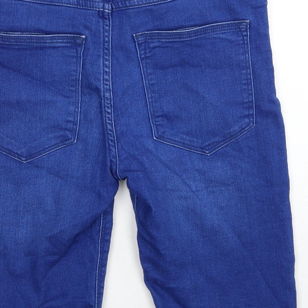 Matalan Boys Blue Cotton Bermuda Shorts Size 12 Years Regular Zip