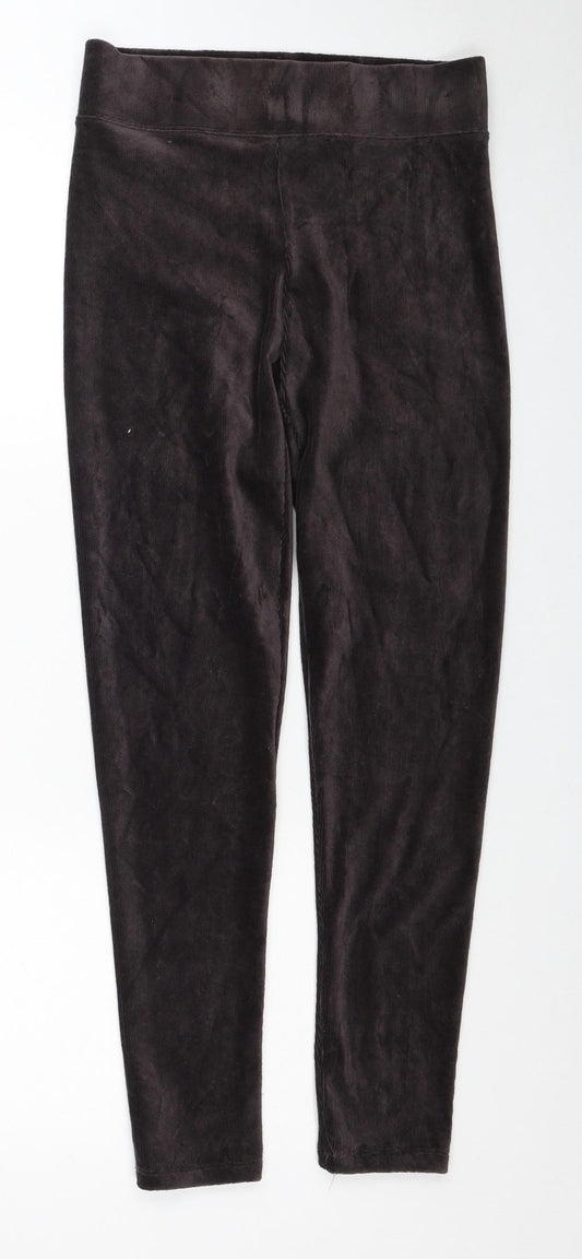 Marks and Spencer Womens Brown Cotton Jogger Leggings Size 8