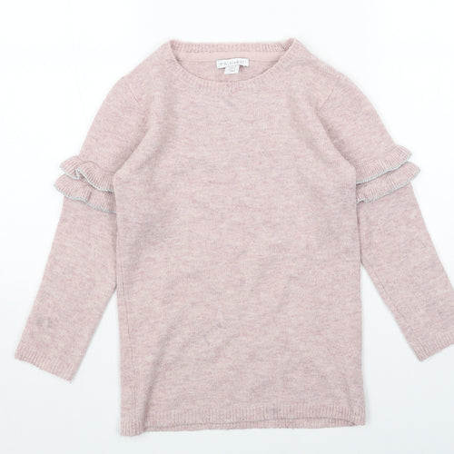 Primark Girls Pink Round Neck Acrylic Blend Pullover Jumper Size 7-8 Years Pullover