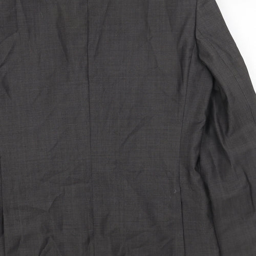 Paul Costelloe Mens Grey Patent Leather Jacket Blazer Size 38 Regular