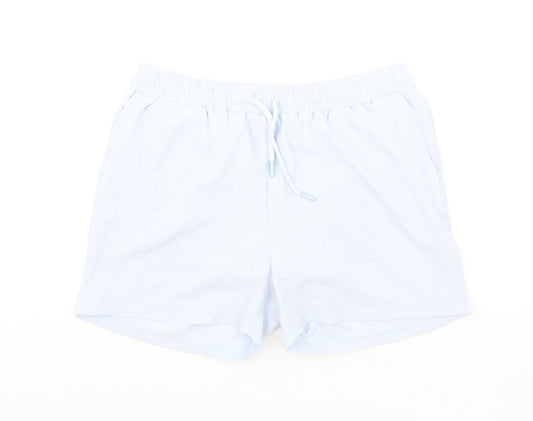 Boohoo Mens Blue Polyester Sweat Shorts Size S Regular Drawstring