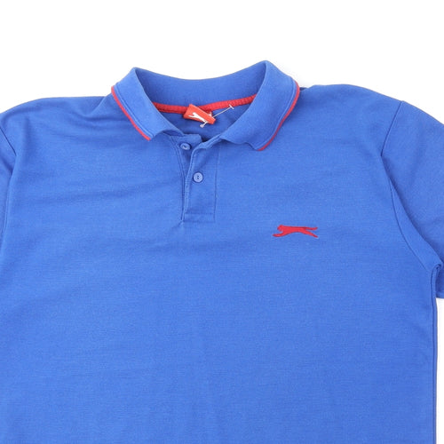 Slazenger Mens Blue Polyester Polo Size M Collared Pullover