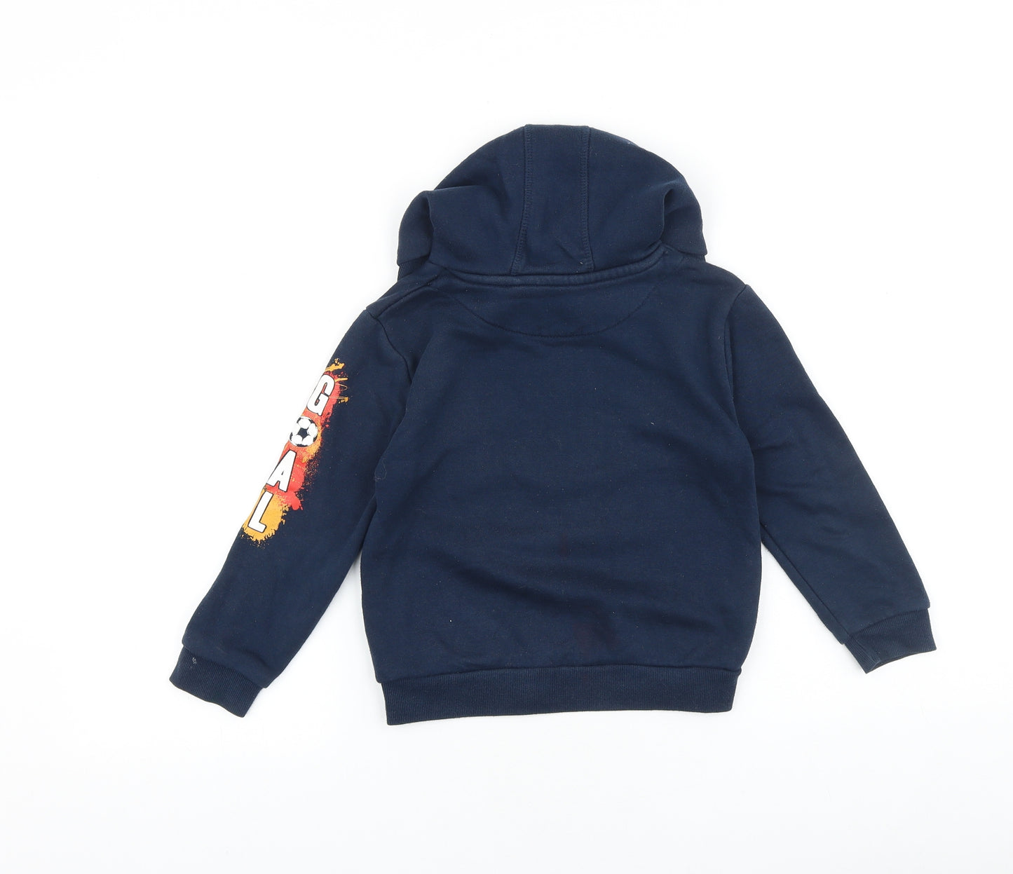 Primark Boys Blue 100% Cotton Pullover Hoodie Size 4-5 Years Pullover - Game on!