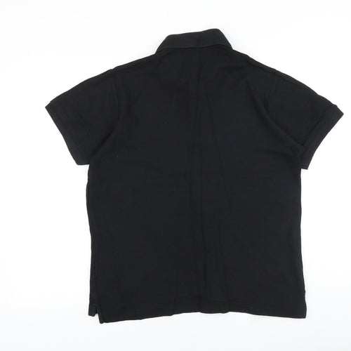 Pierre Cardin Mens Black 100% Cotton Polo Size S Collared Button