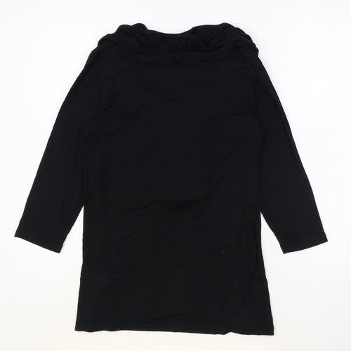 James Lakeland Womens Black Polyester Basic T-Shirt Size 14 Round Neck