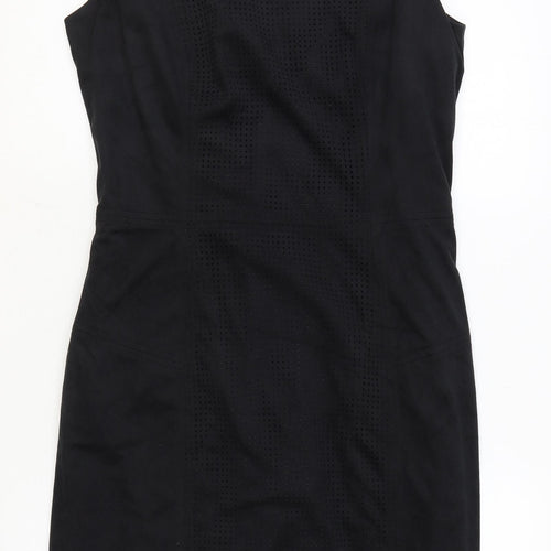 ORSAY Womens Black Polyester A-Line Size 12 Boat Neck Zip