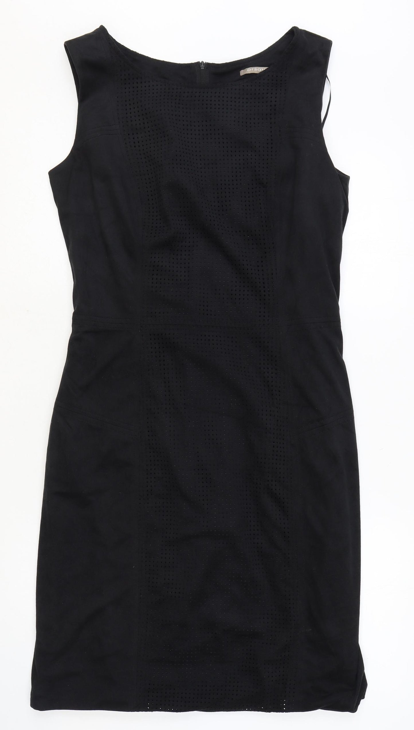 ORSAY Womens Black Polyester A-Line Size 12 Boat Neck Zip