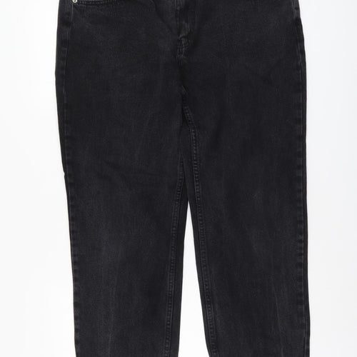 Pierre Cardin Mens Black Cotton Straight Jeans Size 34 in L27 in Regular Button
