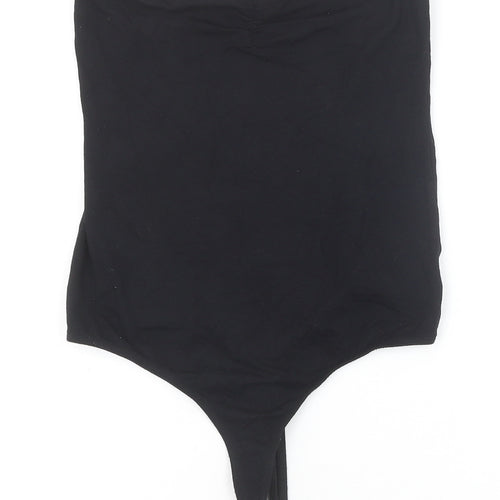 ASOS Womens Black Viscose Bodysuit One-Piece Size 10 Snap