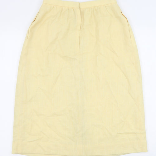 Jones New York Womens Yellow Polyester Tulip Skirt Size 10 Zip