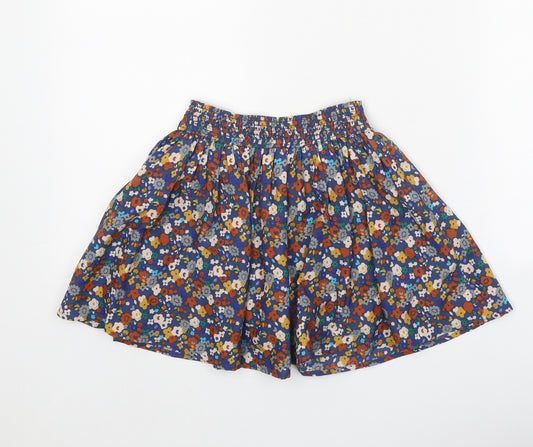 NEXT Girls Multicoloured Floral 100% Cotton Skater Skirt Size 5 Years Regular Pull On