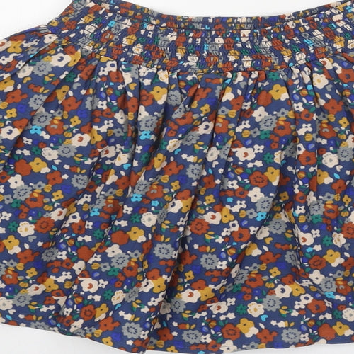 NEXT Girls Multicoloured Floral 100% Cotton Skater Skirt Size 5 Years Regular Pull On