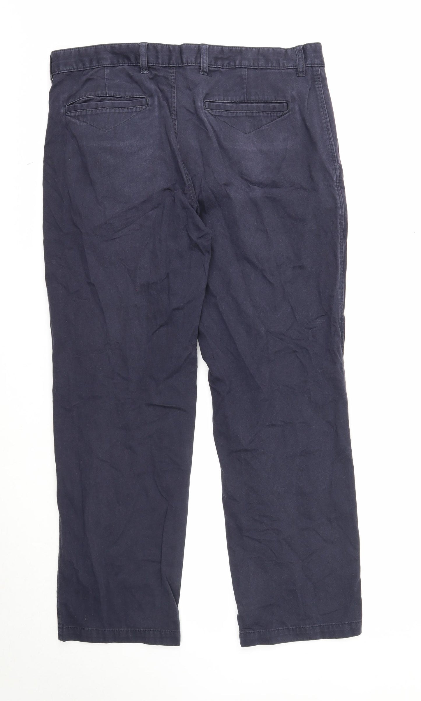 David Jones Mens Blue Cotton Straight Jeans Size 36 in Regular Zip