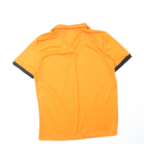 Preworn Mens Orange Polyester Polo Size XL Collared Pullover
