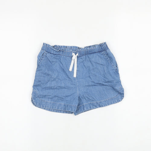 Very Girls Blue 100% Cotton Hot Pants Shorts Size 8 Years Regular Tie