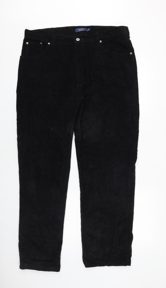Matalan Mens Black Cotton Trousers Size 36 in L30 in Regular Zip