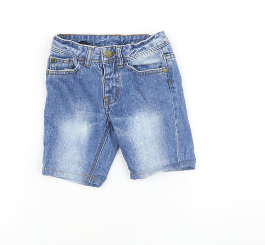 Little Bird Boys Blue 100% Cotton Bermuda Shorts Size 2-3 Years Regular Snap