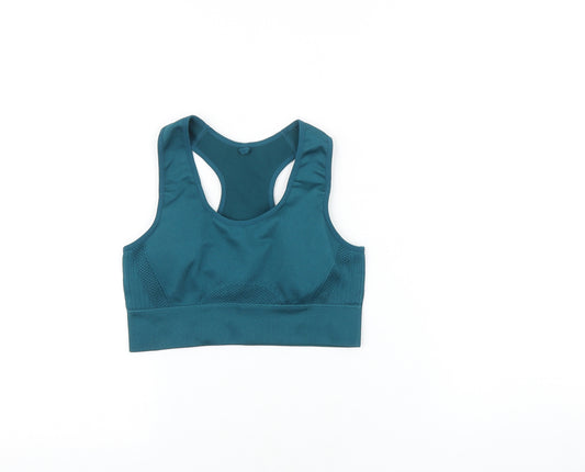 Primark Womens Green Polyester Cropped Tank Size 6 Scoop Neck Pullover - Racerback Sports Bra