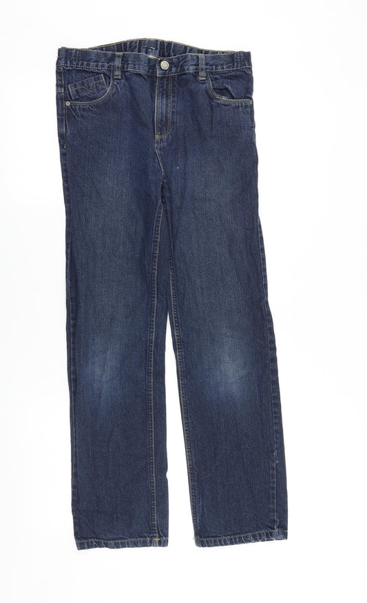 TU Girls Blue 100% Cotton Straight Jeans Size 12 Years Regular Zip