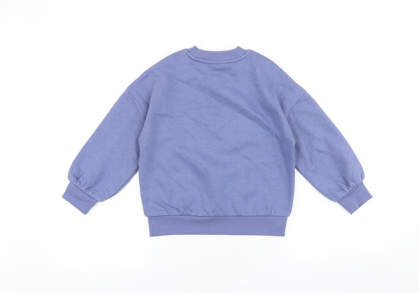 Marks and Spencer Girls Purple 100% Cotton Pullover Sweatshirt Size 6-7 Years Pullover - Gratitude Everyday