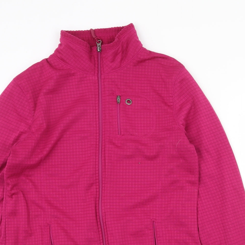Danskin Womens Purple Geometric Jacket Size 8 Zip