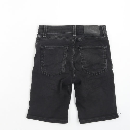 JACK & JONES Boys Black Cotton Bermuda Shorts Size 10 Years Regular Zip