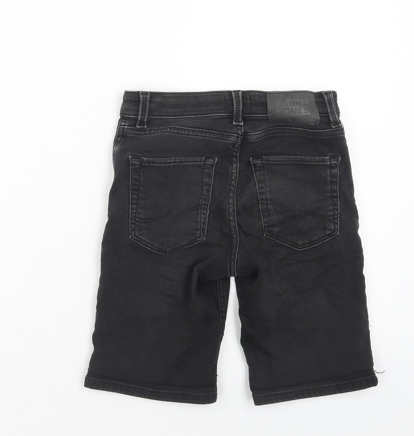 JACK & JONES Boys Black Cotton Bermuda Shorts Size 10 Years Regular Zip