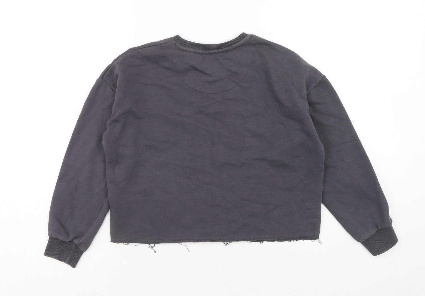 F&F Girls Grey Cotton Pullover Sweatshirt Size 7-8 Years Pullover