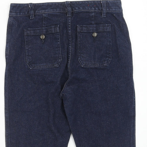 Chaps Womens Blue Cotton Skimmer Shorts Size M Regular Zip
